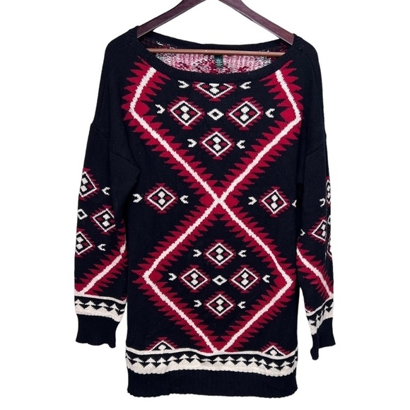 Ralph Lauren Southwestern Tunic Sweater Aztec Size Large - Picture 2 of 11